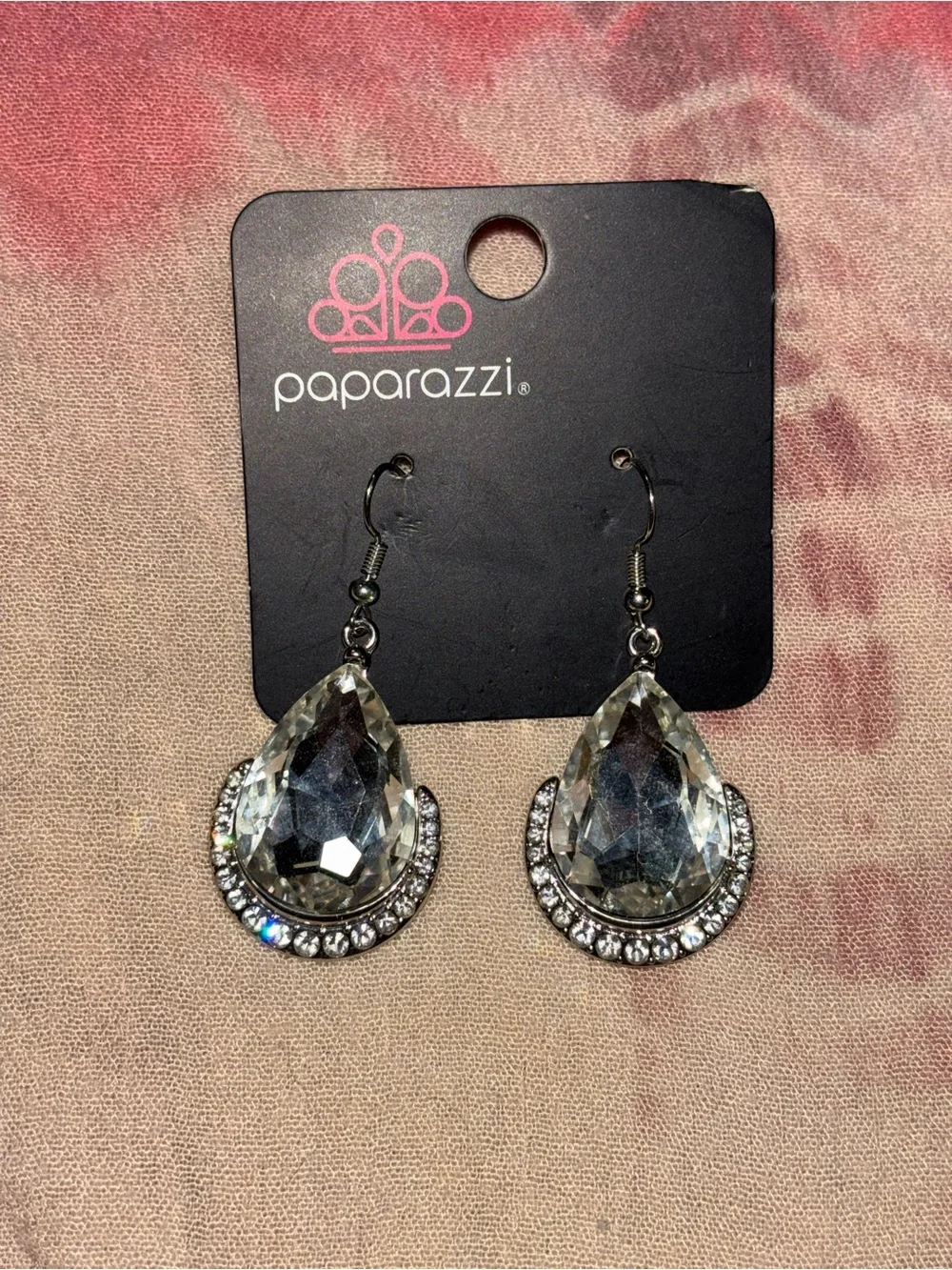 Paparazzi Sparkling Clear Teardrop Dangle Earrings